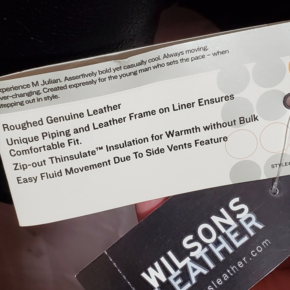 Wilson leather jacket m.julian XL Nwt black - Picture 5 of 8